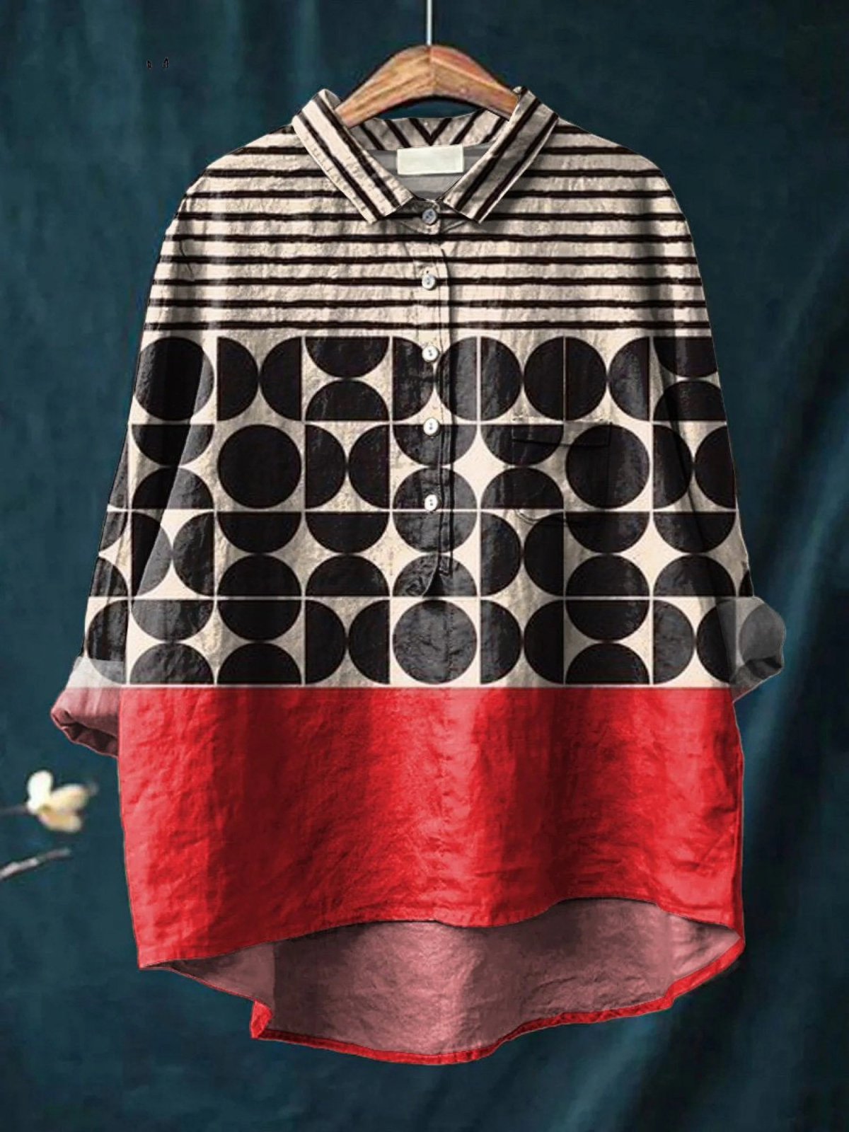 Artistry Geometric Pattern Printed Women's Casual Shirt