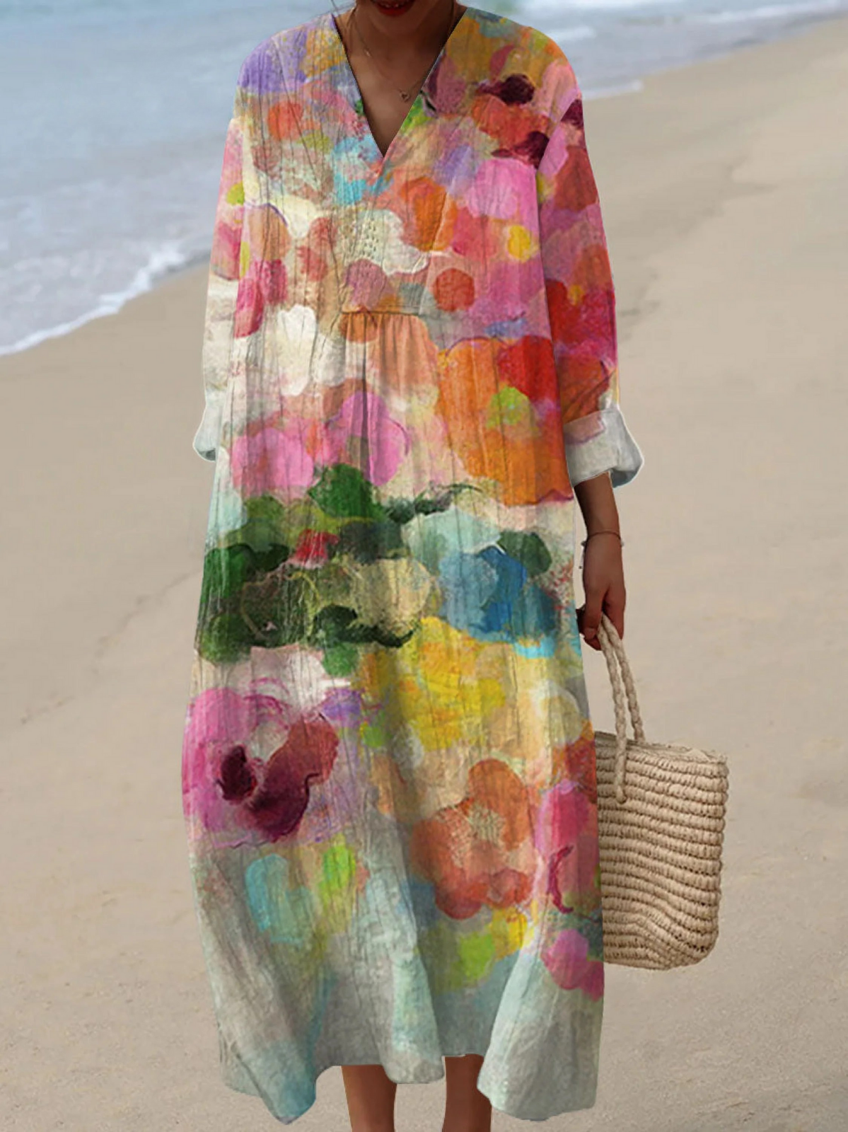 Women's Vintage Flowers Art Print Dress