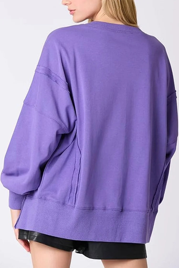 Gray Cartoon Applique Sweatshirt - Mia