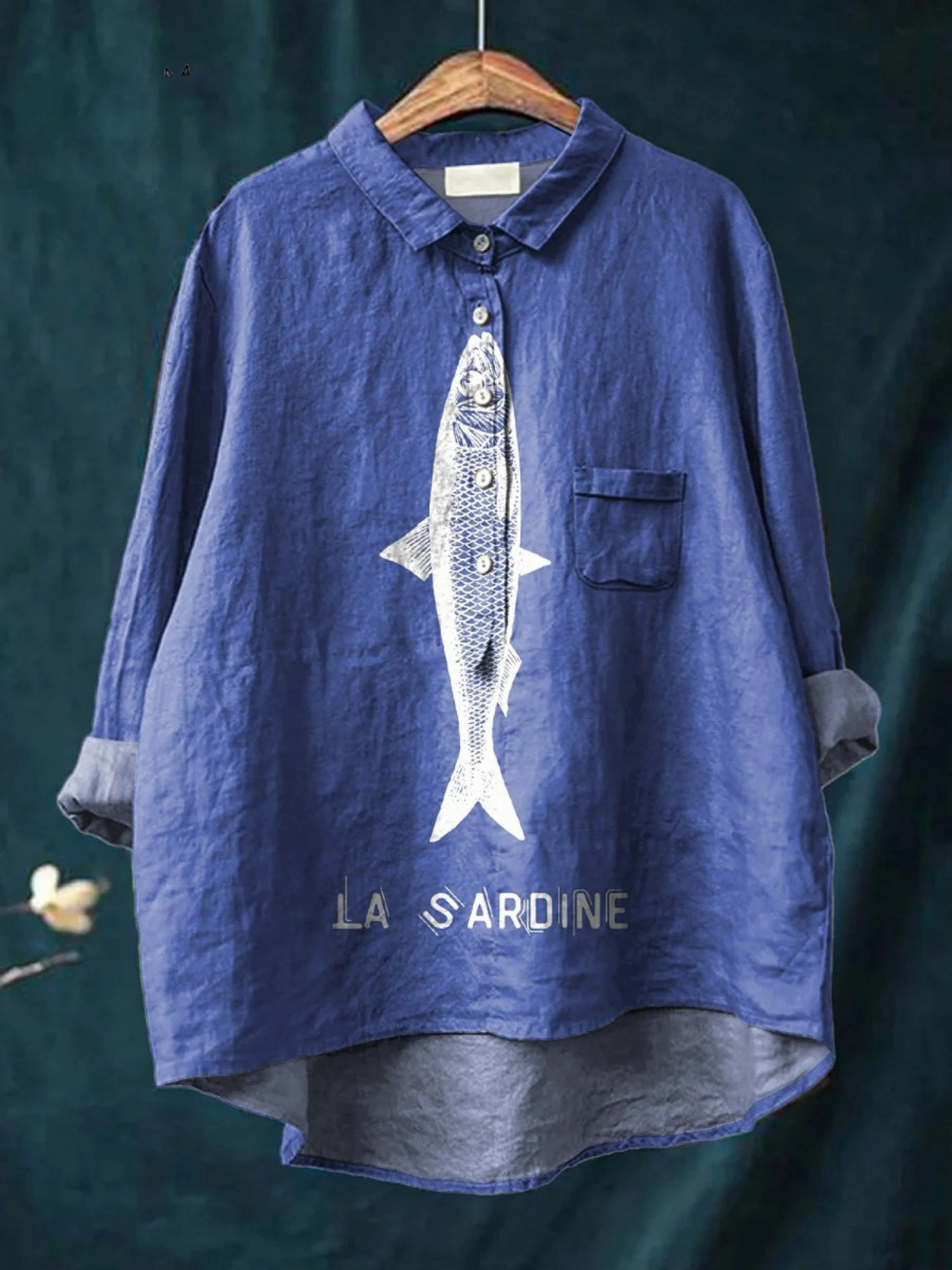 Sardine Fish Graphic Printed Women's Casual Shirt