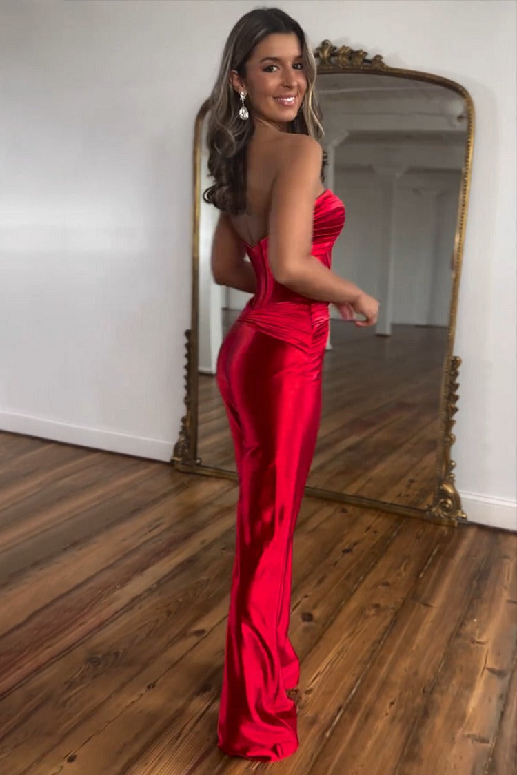 Black Strapless Corset Jumpsuit - Lara