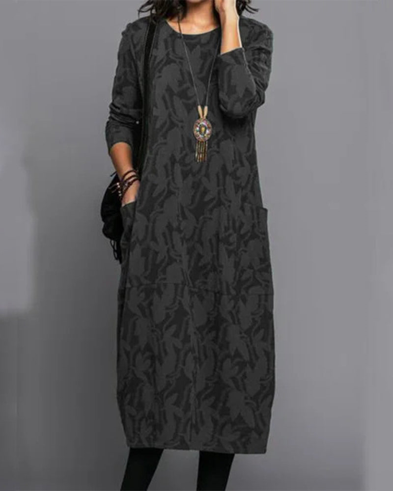 Erma® - Elegantes Langes Warmes Winterkleid mit Taschen