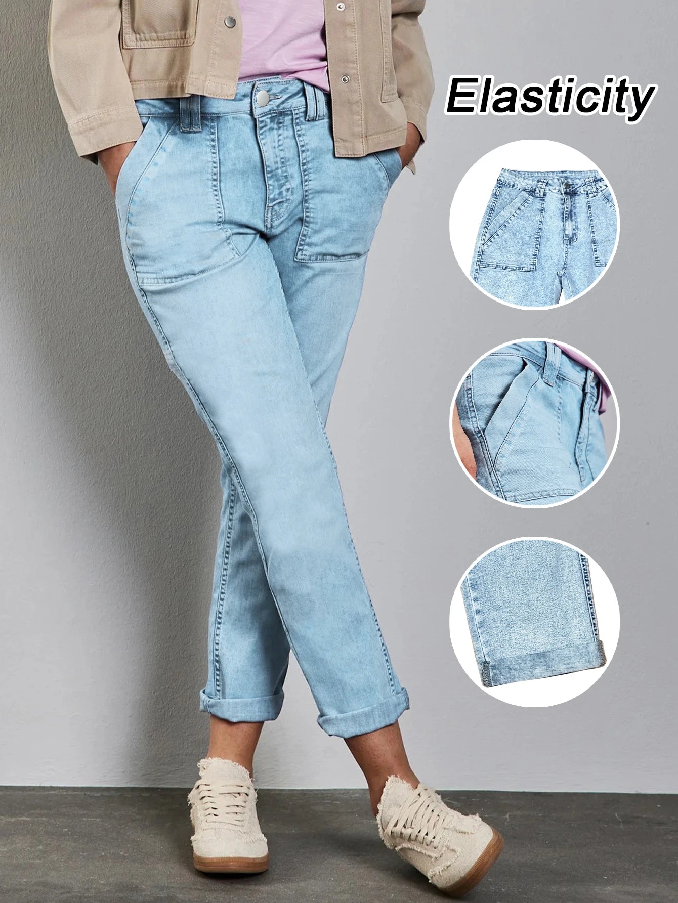 Erica - Comfortable Nine-point Jeans