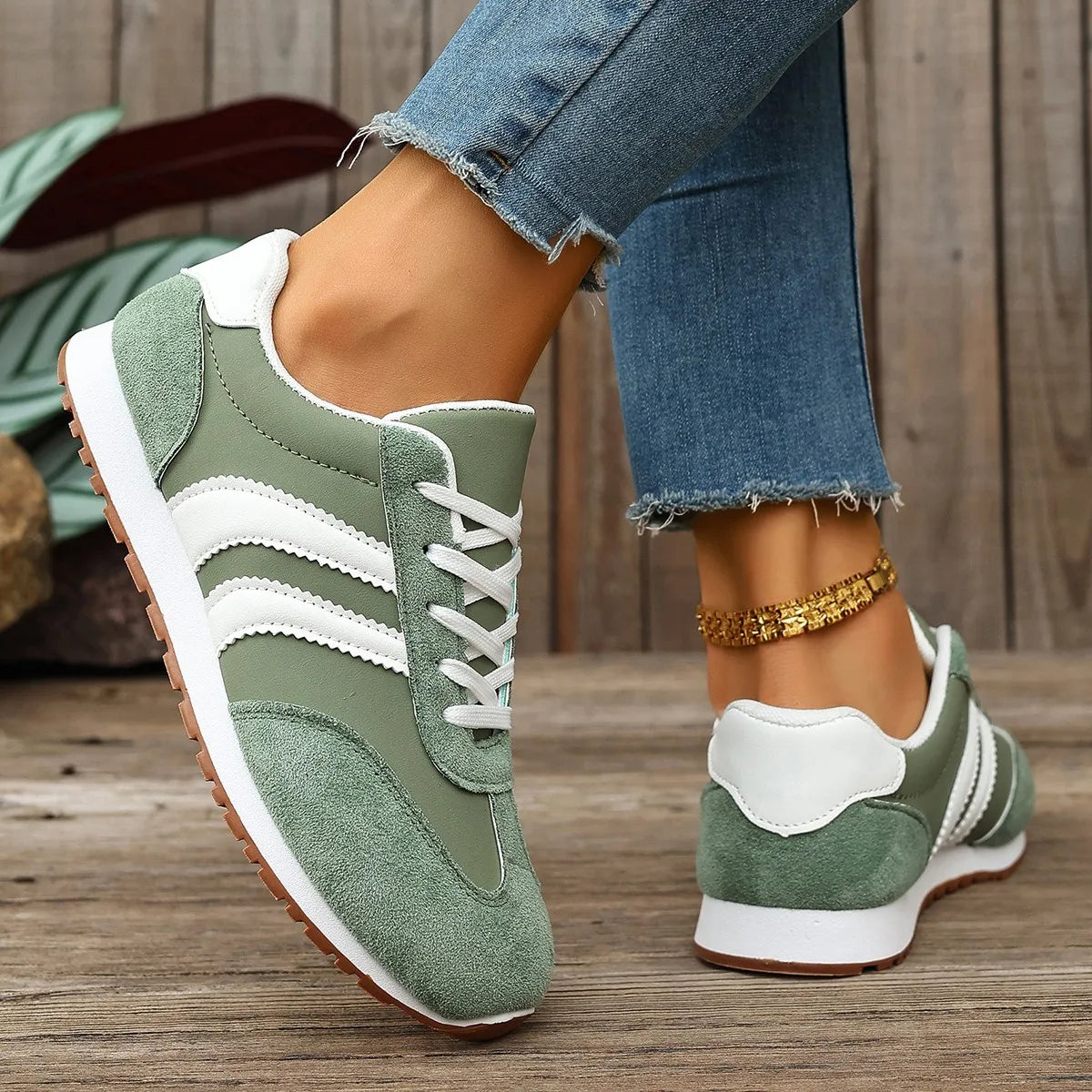 Gretta- Green Casual Sneakers