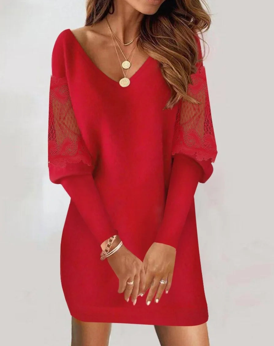 Jenna™ | Elegant Lace-Sleeve Comfort Dress