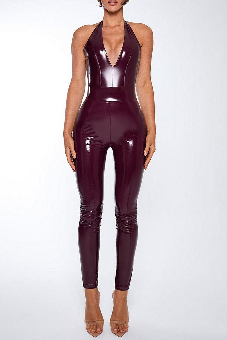 Purple V-Neck Halter Set - Layla
