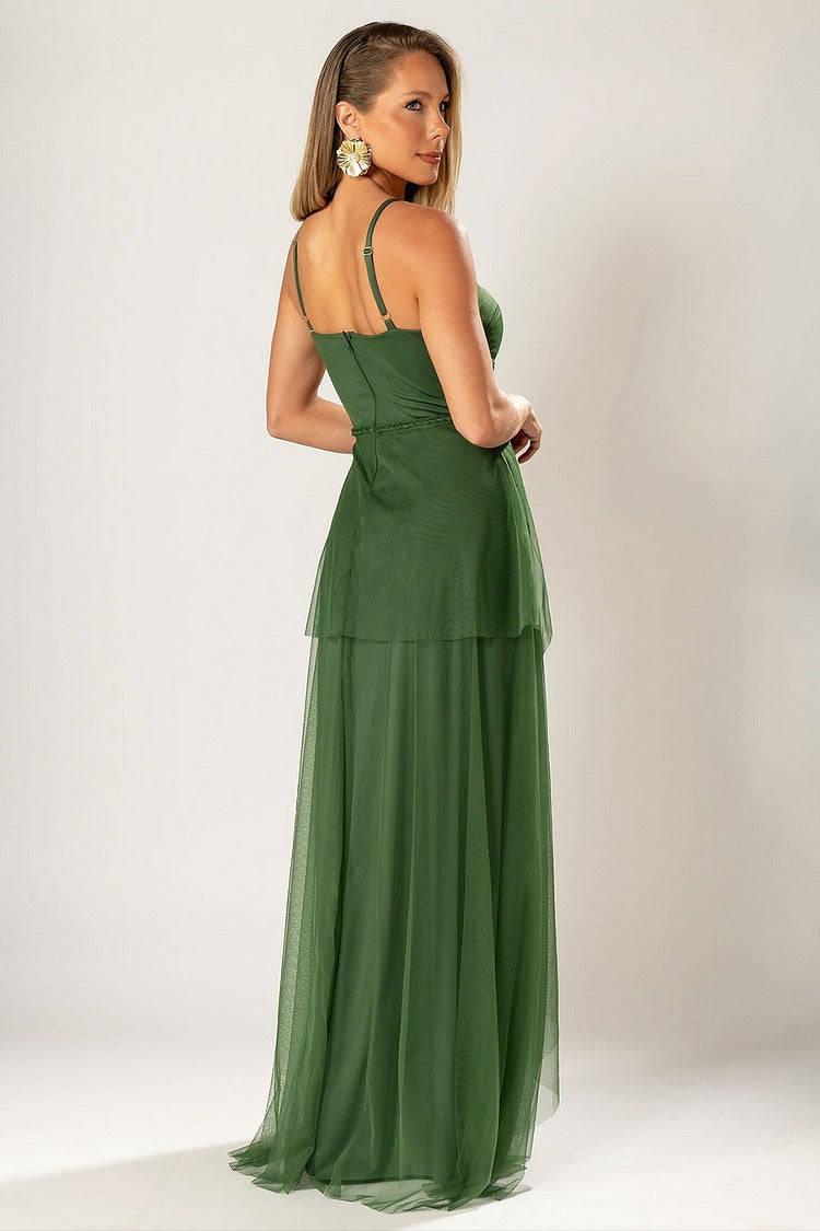 Green Sweetheart Tulle Maxi - Elise
