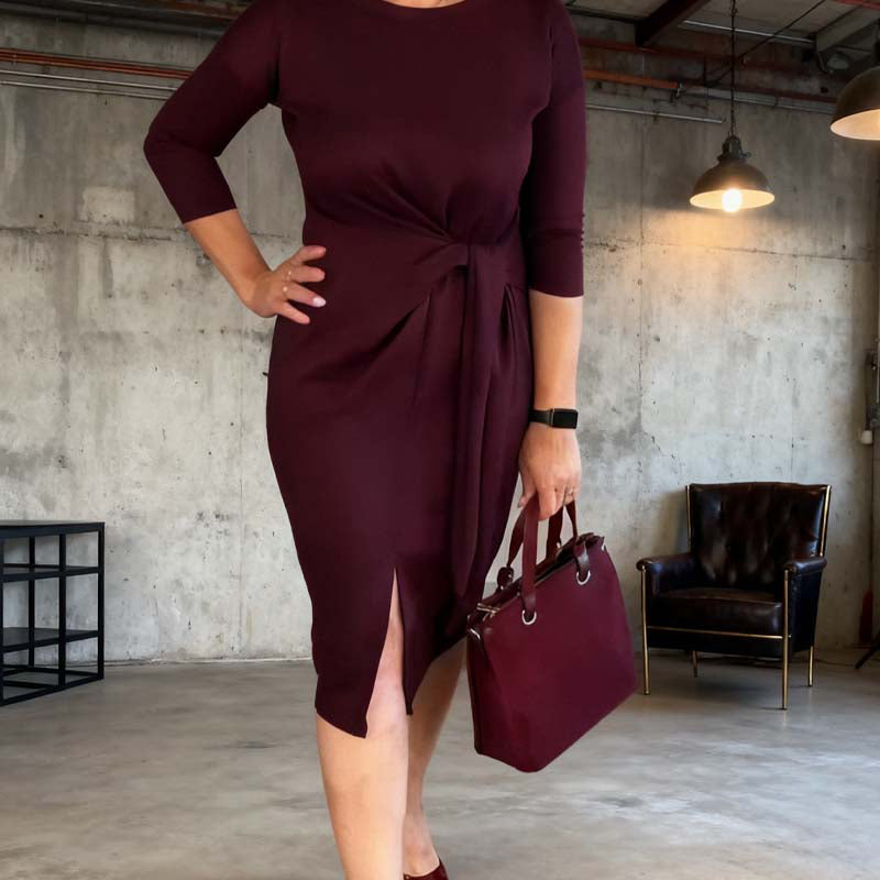 Aveline™ | Tie-Front Dress with Slit