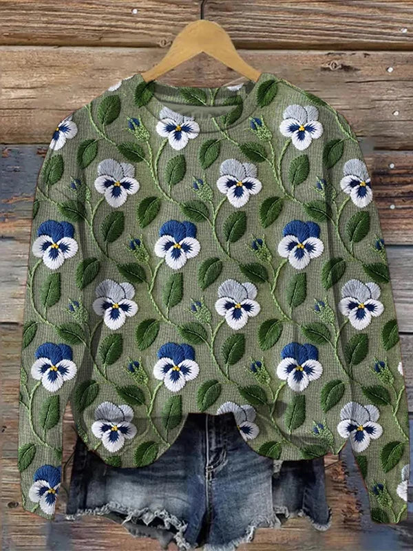 Cindy® – Warm Winter sweater with Floral Pattern