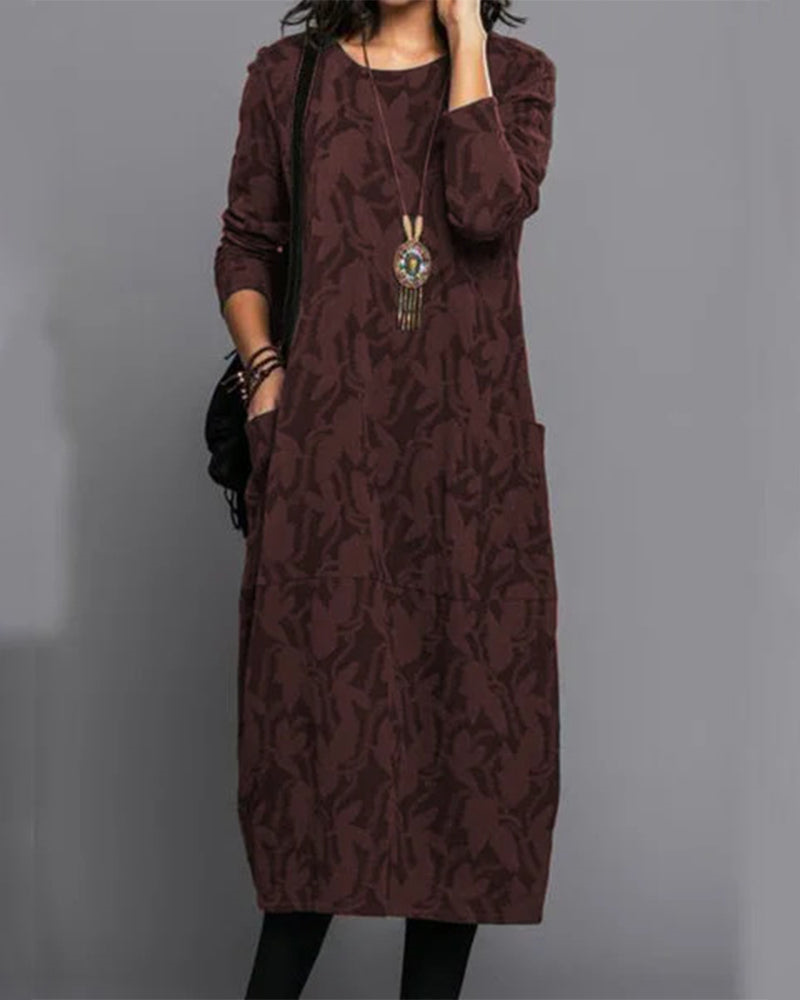 Erma® - Elegantes Langes Warmes Winterkleid mit Taschen