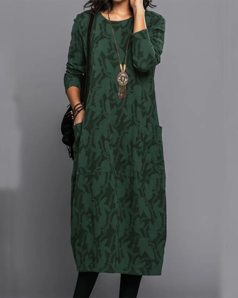 Erma® - Elegantes Langes Warmes Winterkleid mit Taschen