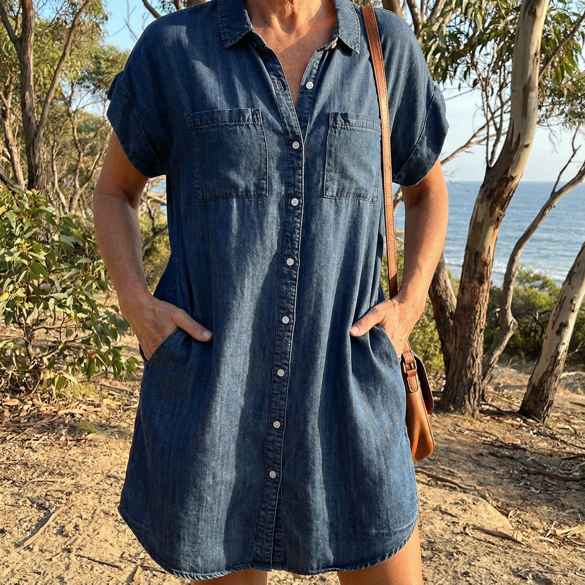 Natalie® - Casual Denim Print Dress