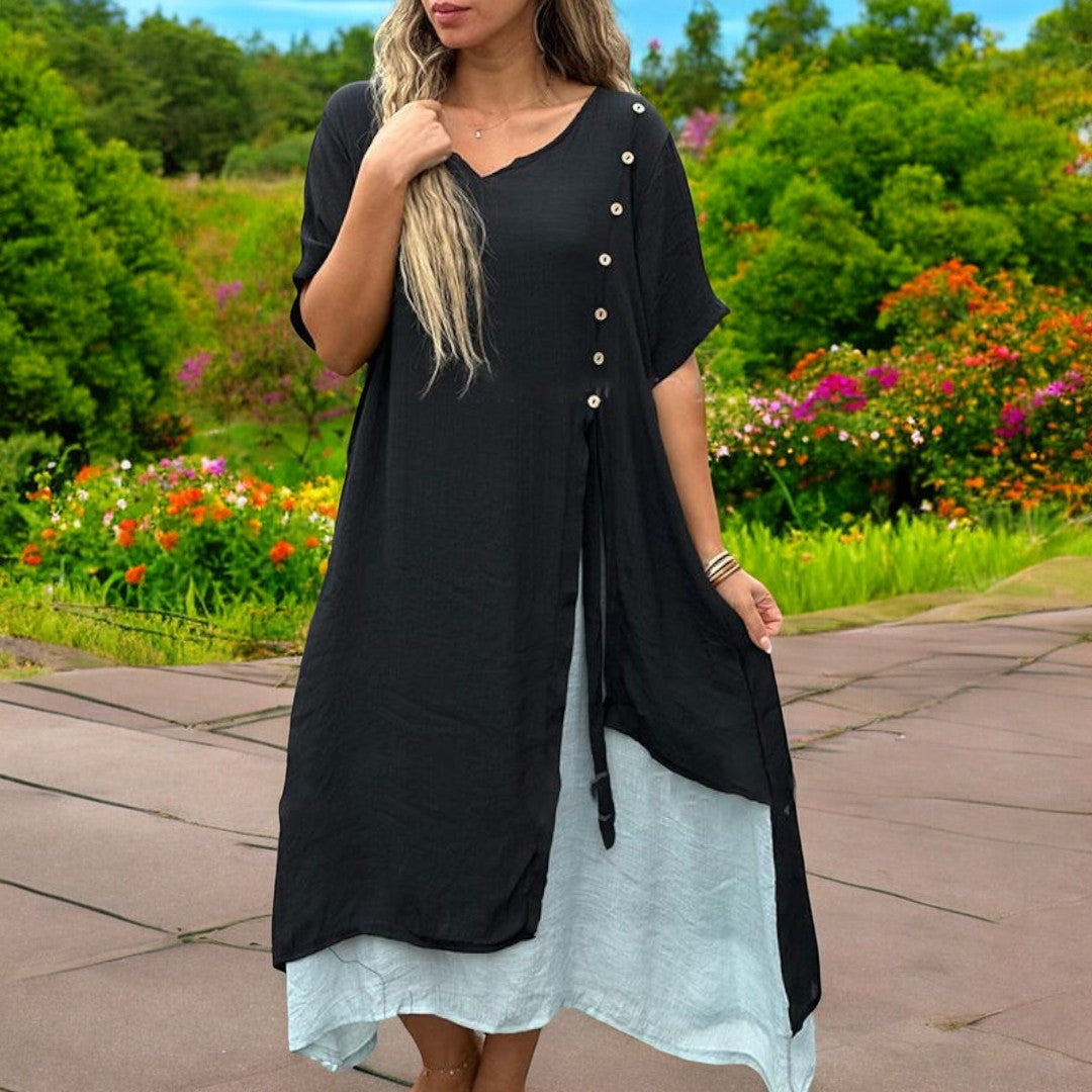 Matilda® - Comfortable Linen Dress with V-neck