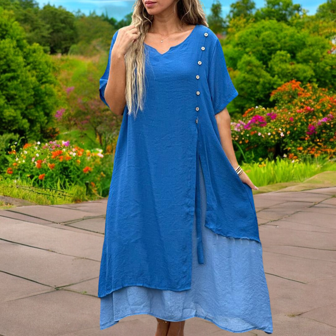 Matilda® - Comfortable Linen Dress with V-neck