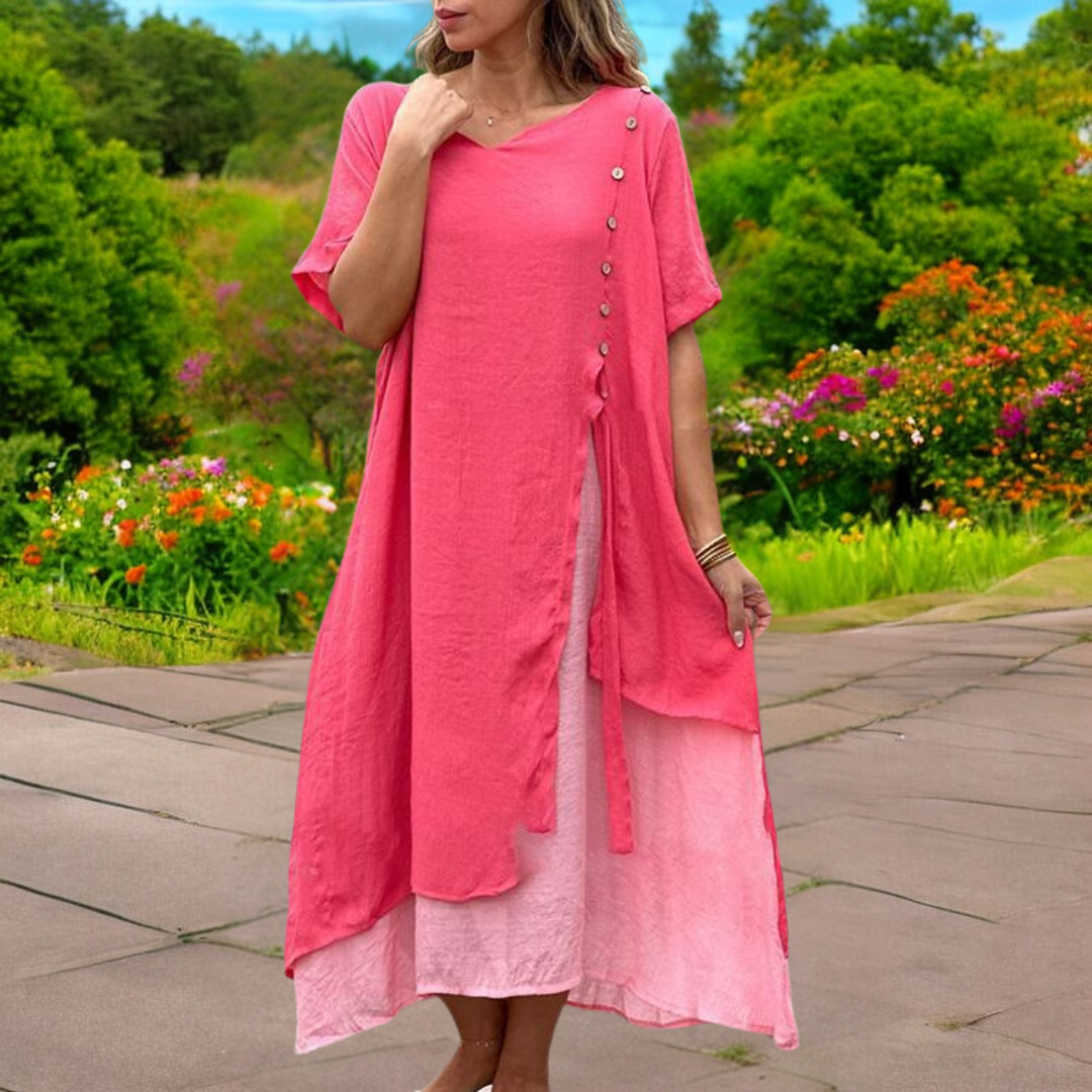 Matilda® - Comfortable Linen Dress with V-neck