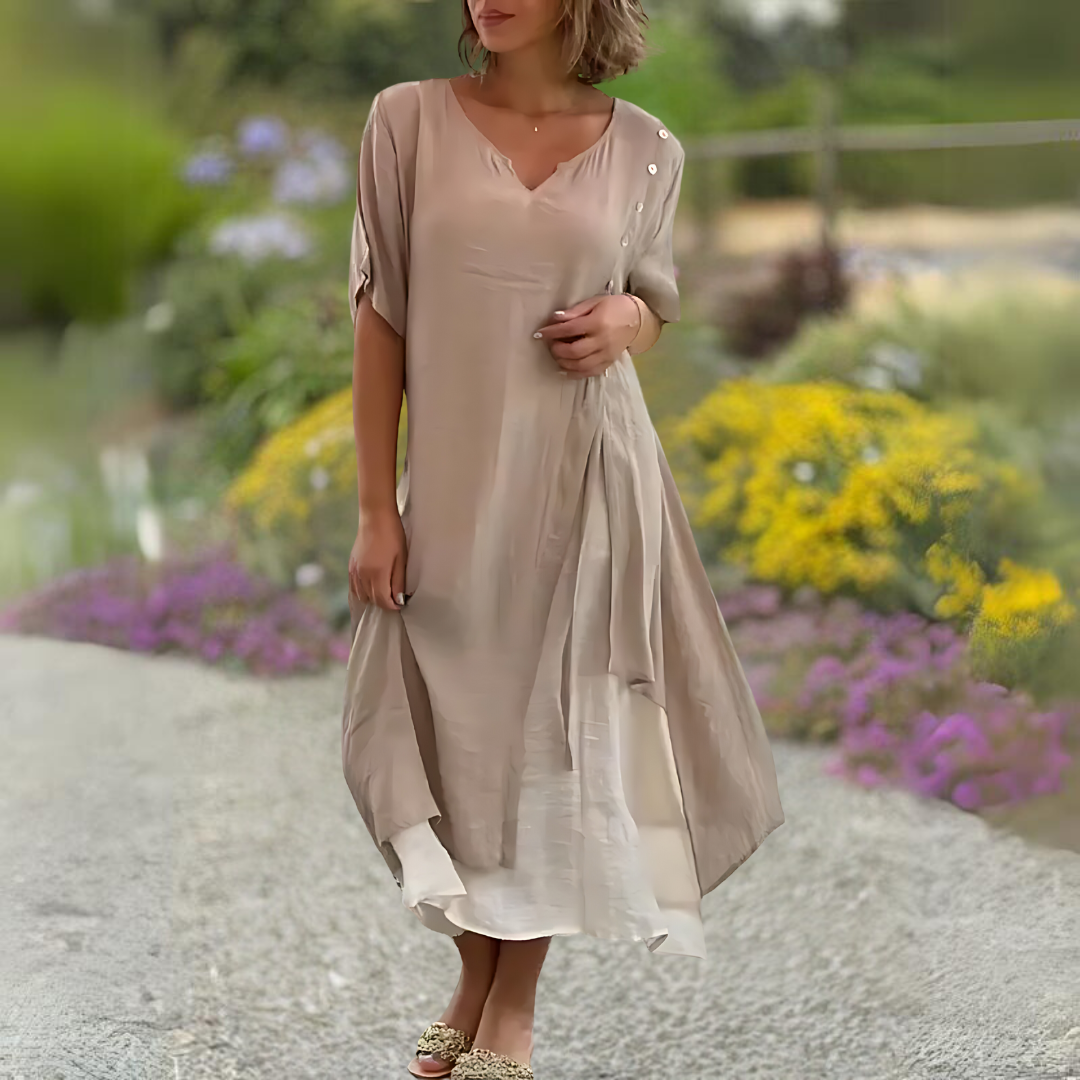 Matilda® - Comfortable Linen Dress with V-neck