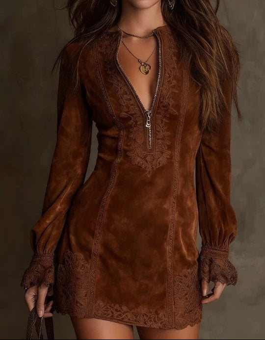 Maya™ | Blue Lace Mini Dress
