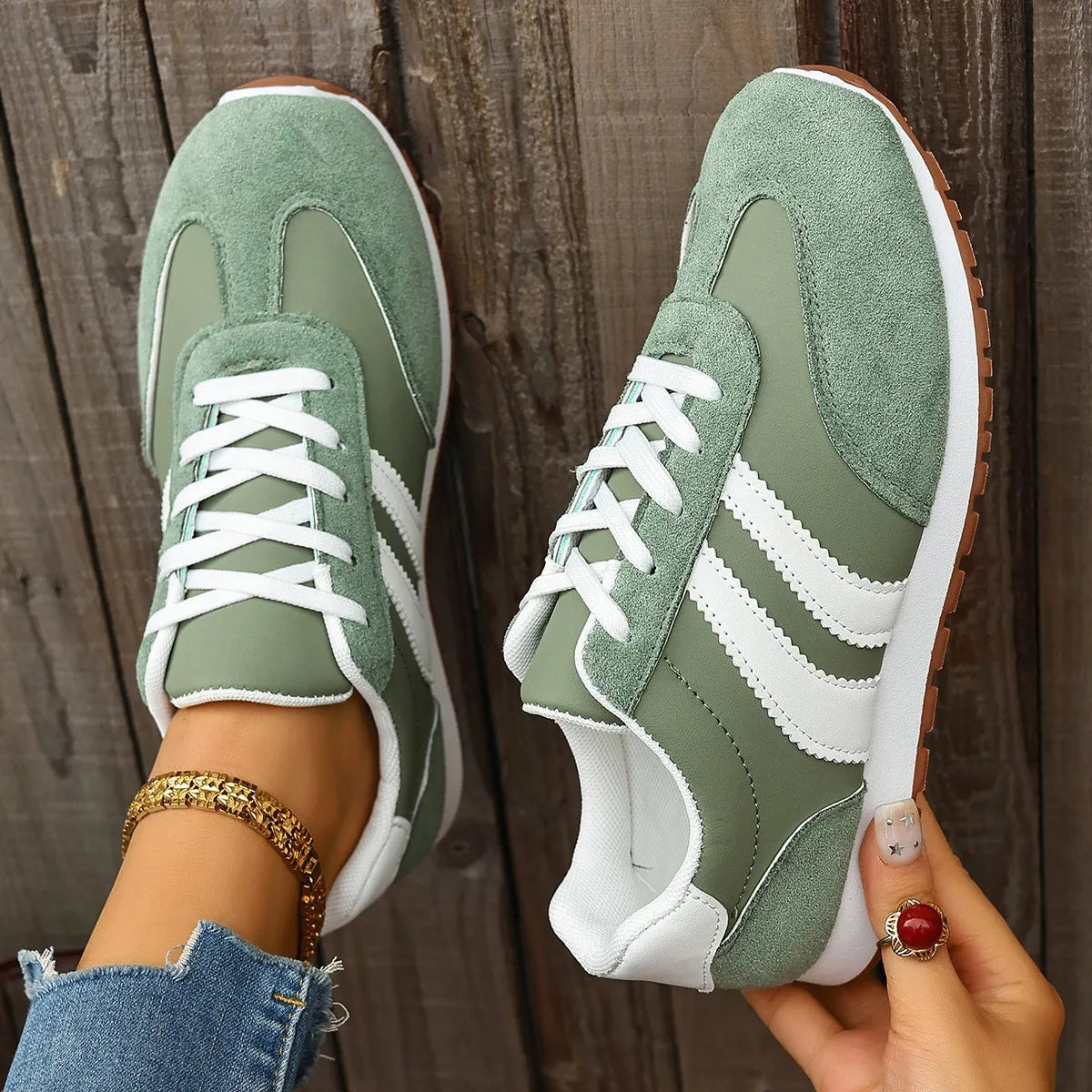 Gretta- Green Casual Sneakers
