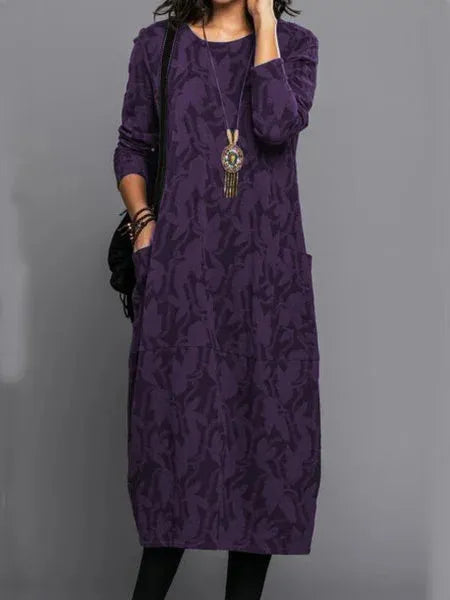 Erma® - Elegantes Langes Warmes Winterkleid mit Taschen