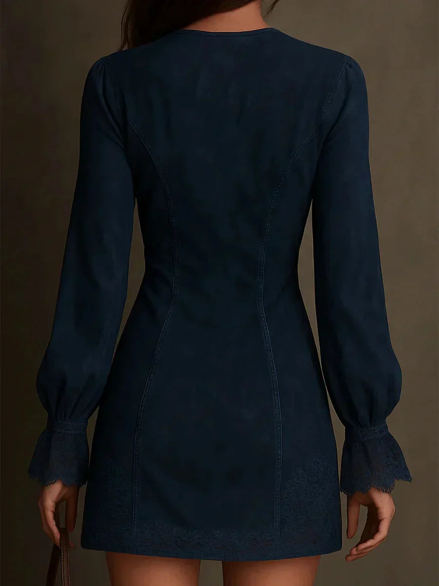Maya™ | Blue Lace Mini Dress