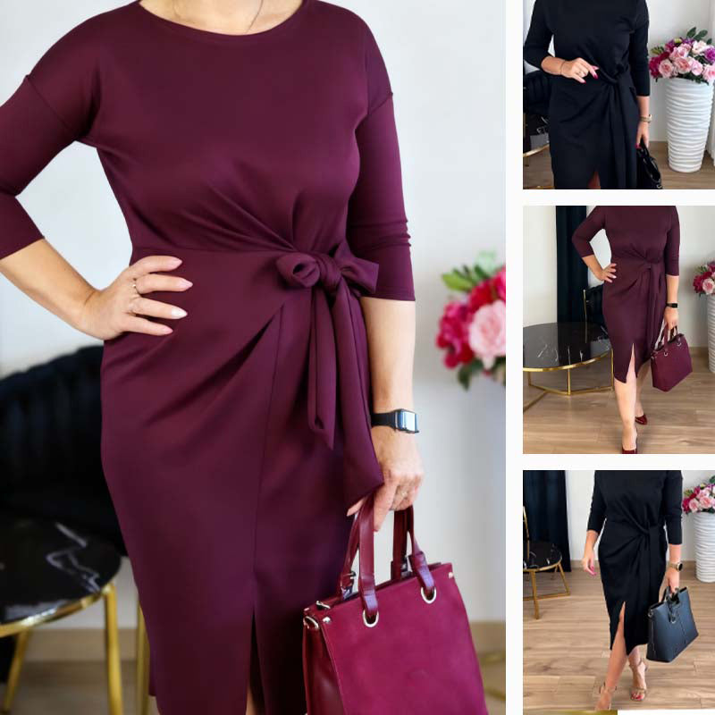 Aveline™ | Tie-Front Dress with Slit